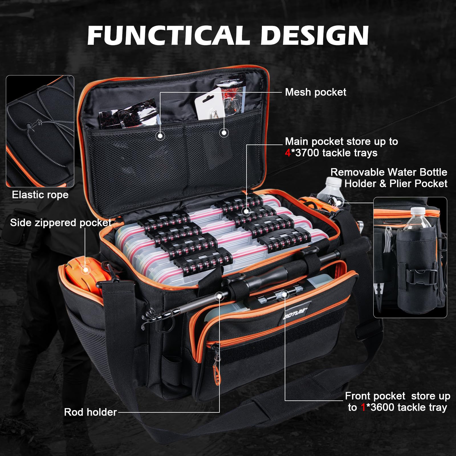 Reel Bag - Goture Draagbare Reisvisset Telescopische Hengel 3000